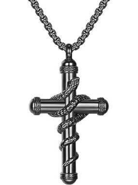 Black Snake Cross Urn Cross Necklaces for Ashes